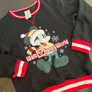 Disney World Black Mickey Mouse Holiday Sweatshirt
